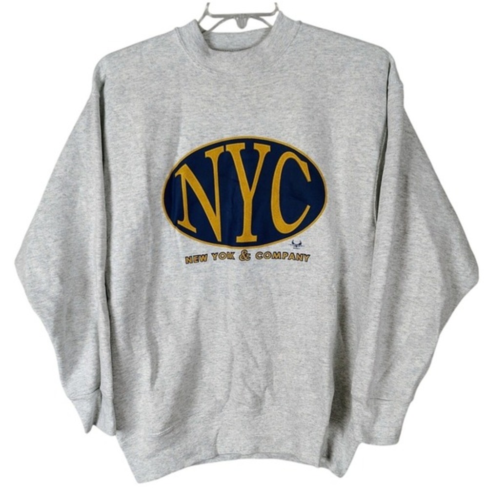 Vintage New York & Company NYC Sweatshirt Gray Made in USA Large MCMXCV Graphic‎